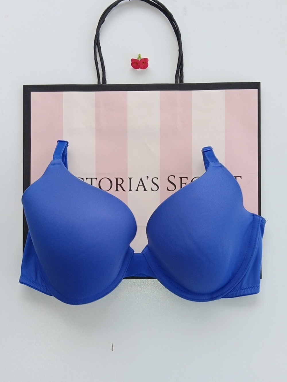 Victoria's Secret Pink Blue Smooth Molded T-Shirt Bra Wear Everywhere Size 34C
